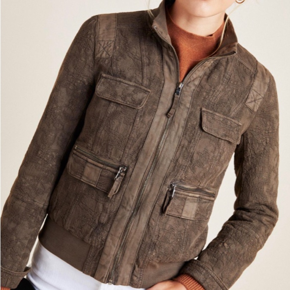 π4XHPπ Anthropologie Marrakech Colby Jacquard Bomber Jacket - Picture 2 of 8